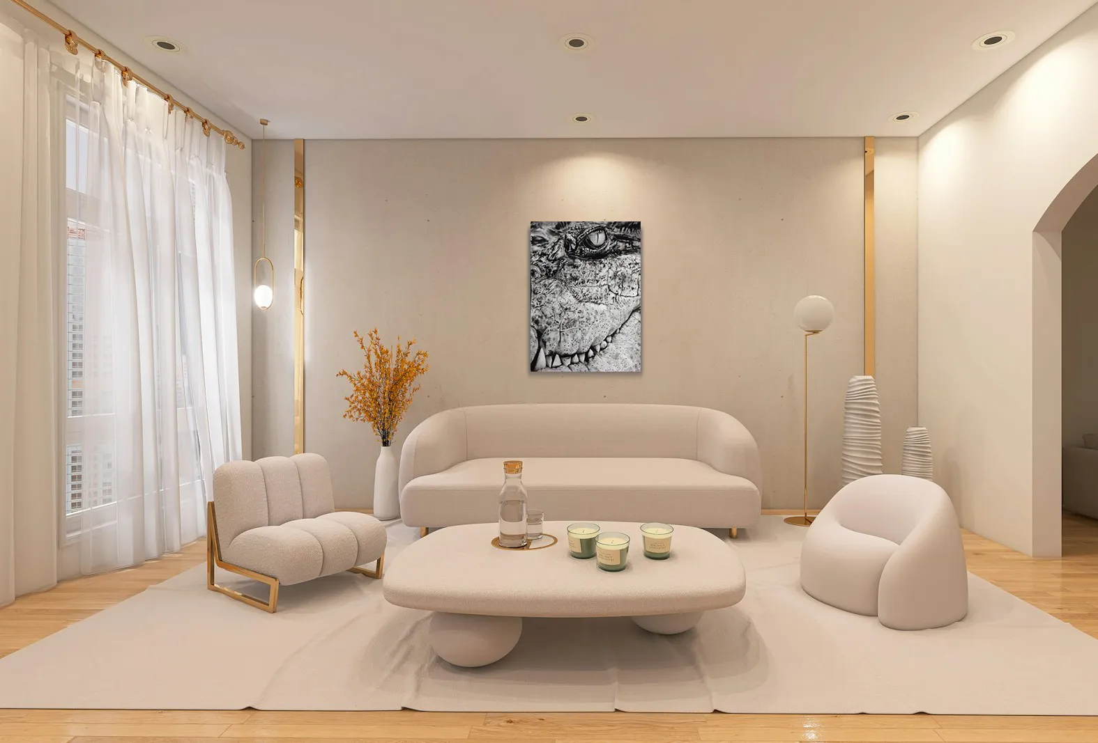 Crocodile de Richard Lubert dans un décor