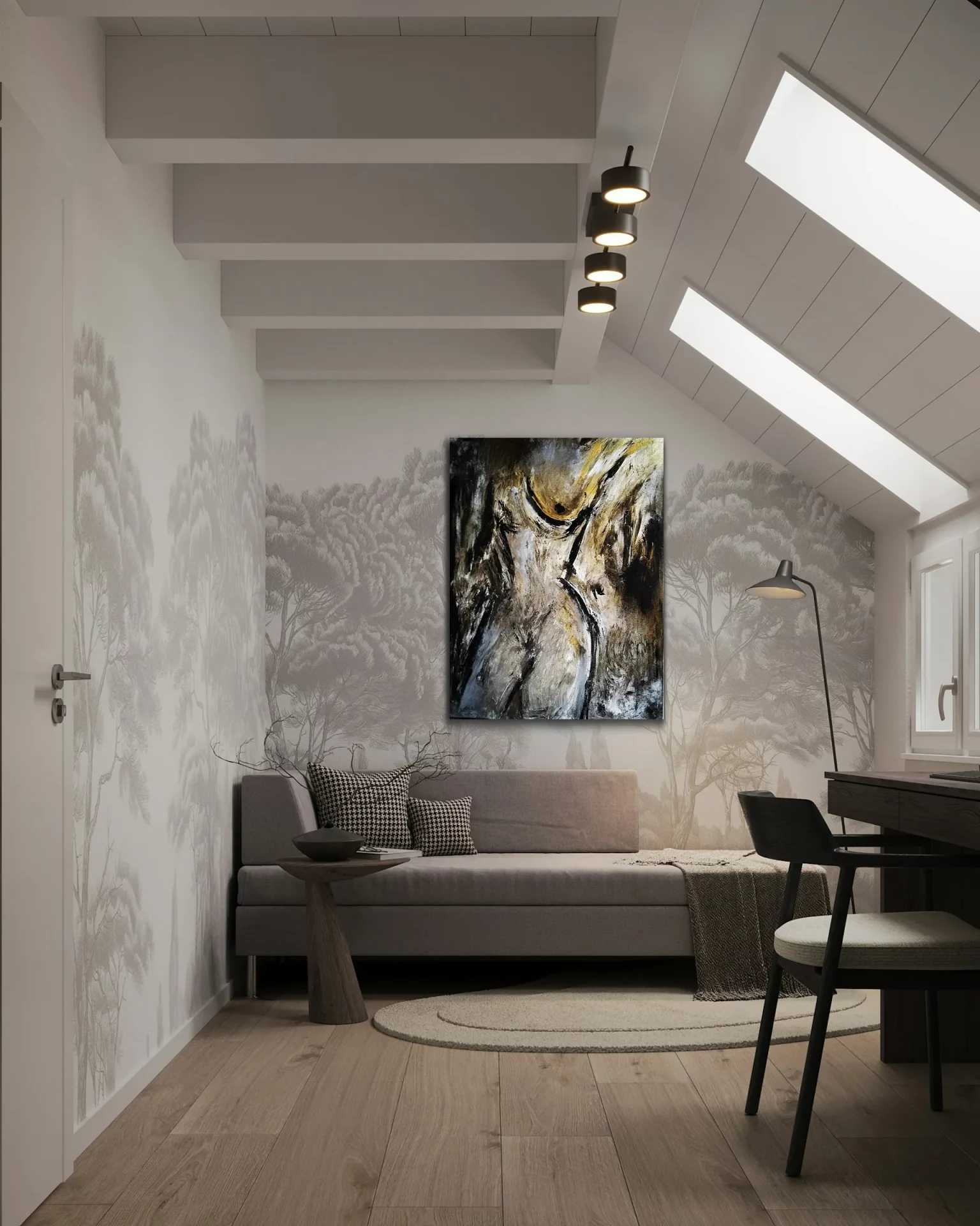 Nu de Patricia Langlet dans un décor