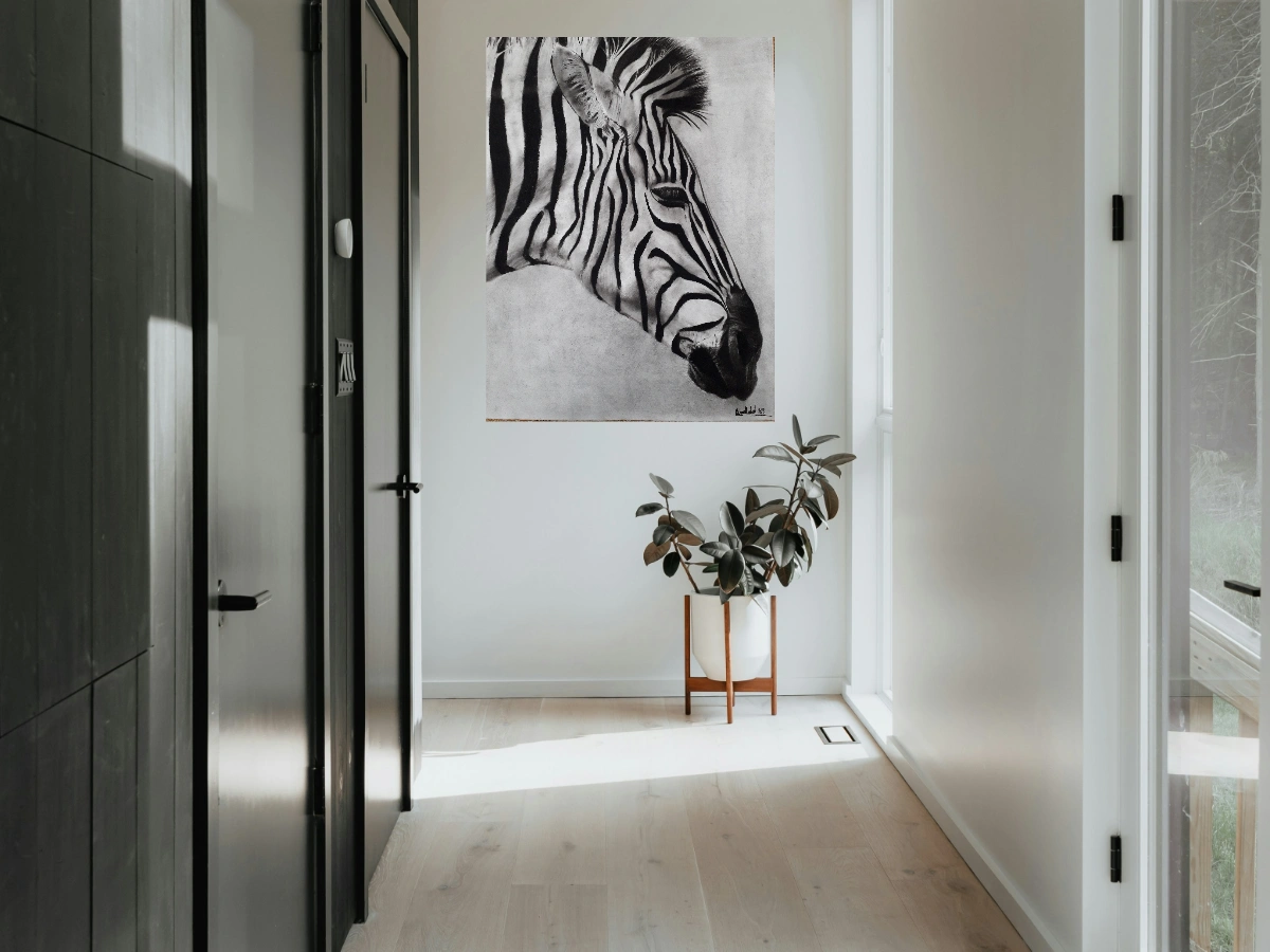 Zèbre de Richard Lubert dans un décor