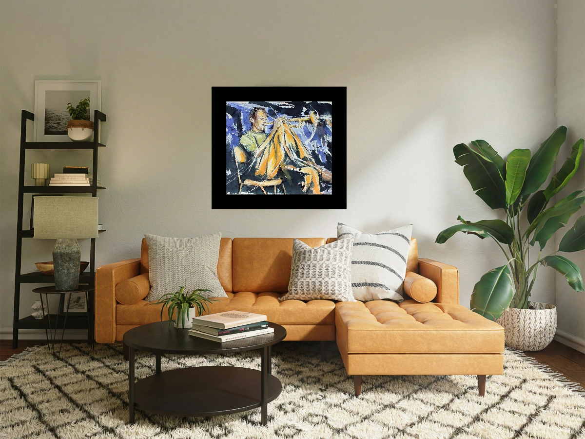 Trompettiste à la Chaise de Jean-Luc Lopez dans un décor