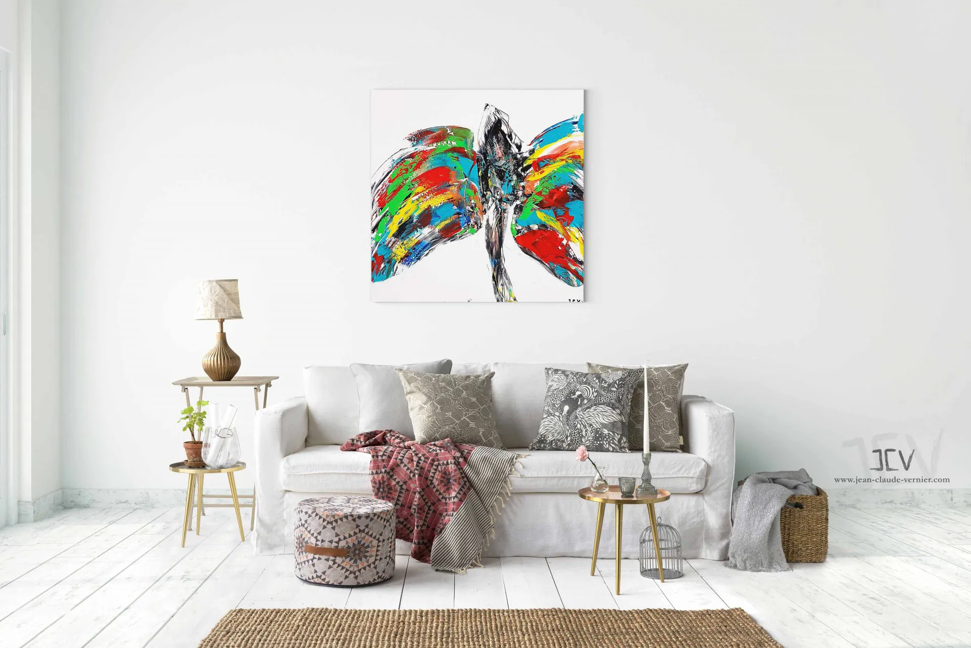 La Femme Papillon de Jean-Claude Vernier dans un salon