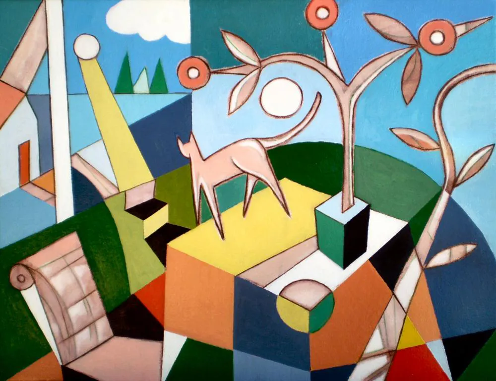 Oeuvre de Marcio Melo avec chat