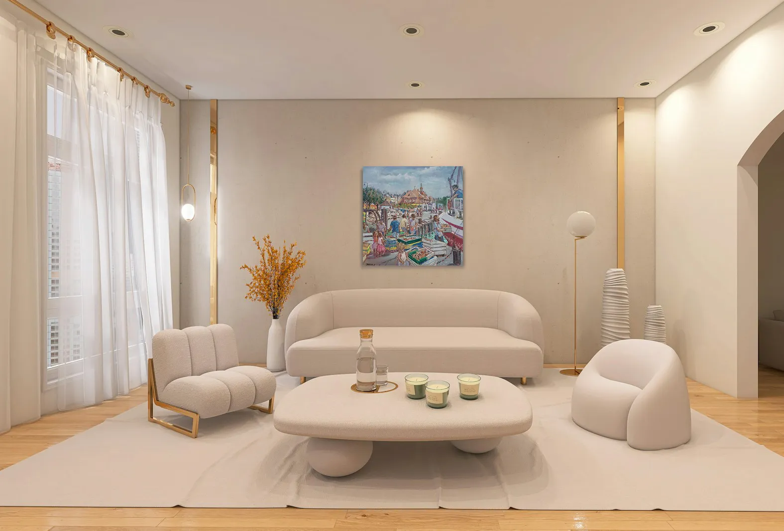 Retour de pêche à Trouville de Daniel Davoine dans un décor