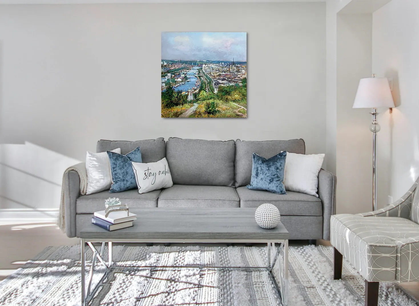 Rouen, vue de la côte Ste Catherine de Daniel Davoine dans un décor
